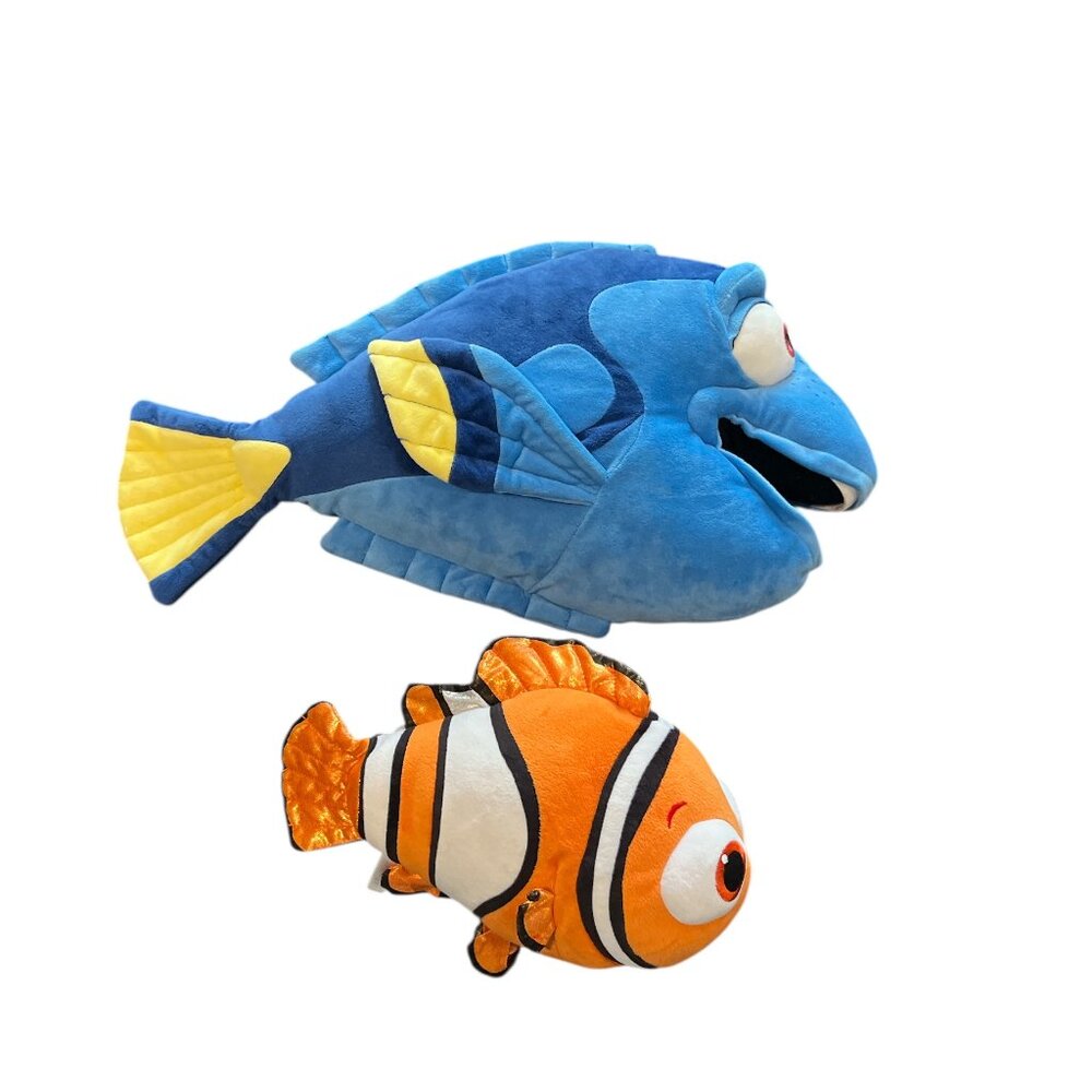 DISNEY PIXAR TY SPARKLE Nemo Plush Clown Fish & 18" Plush Dory Finding Nemo